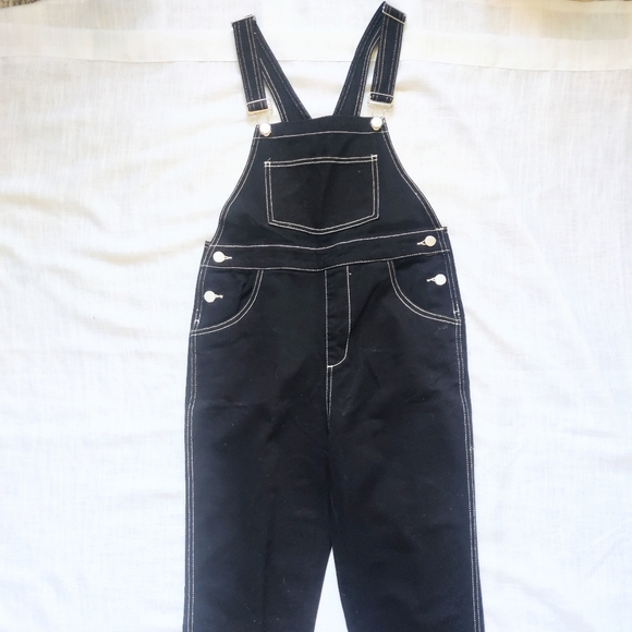 *WEWOREWHAT* NWT Black denim overalls - Picture 1 of 9